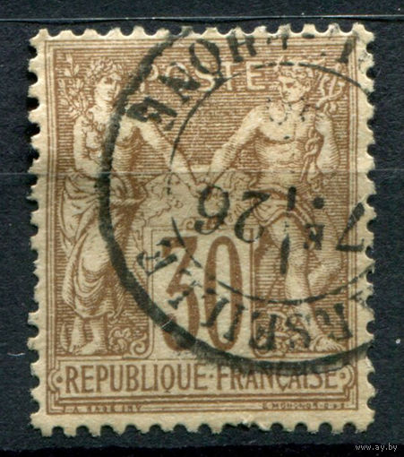 Франция - 1876/81г. - аллегория, тип I 30 с - 1 марка - гашёная [Mi 64 I]. #2-Fr-33-A-1