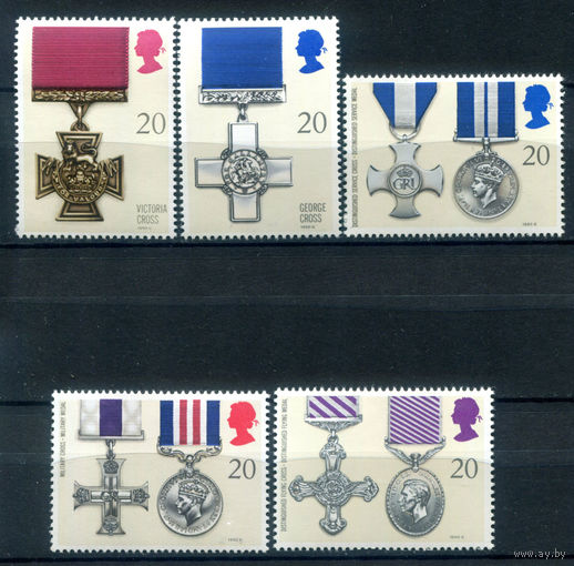 Великобритания - 1990г. - ордена за храбрость - 5 марок - полная серия, MNH [Mi 1290-1294]. #3-GB-Z-1-17