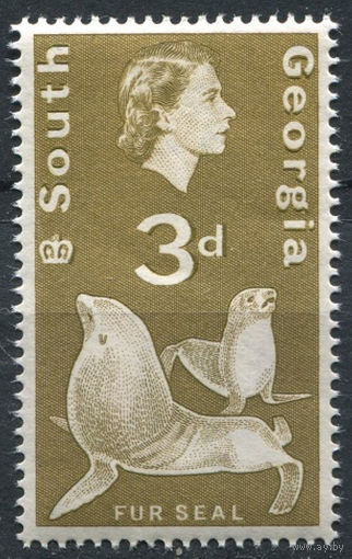 Фолкленды 1963 ** Южная Георгия, Морской котик, марка из серии (SG 5)