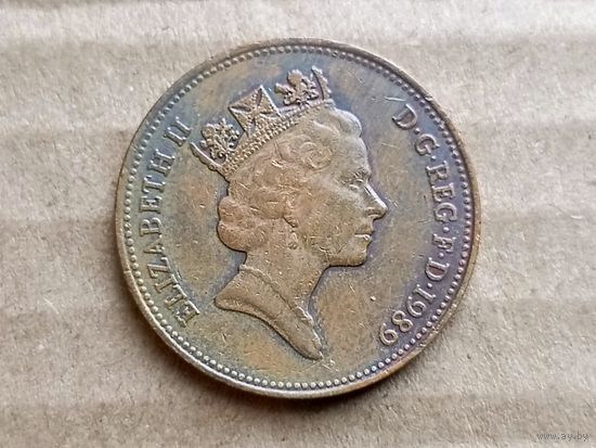 Великобритания 2 пенса, 1989г. (U-обм)