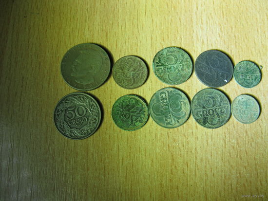 Сборный лот старых польских монет