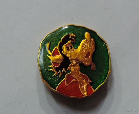 Значок "Ну погоди" СССР. Алюминий.