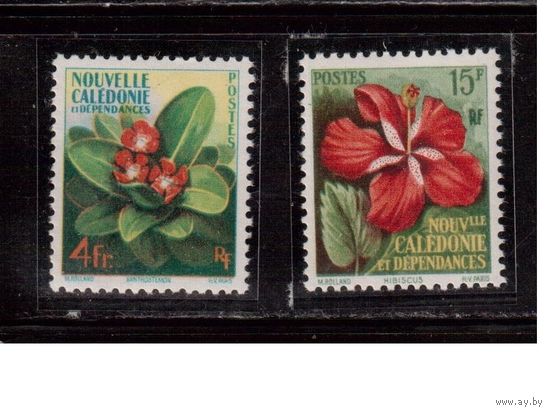 Новая Каледония-1958, Французские колонии,(Мих.361-362) **, Флора, Цветы(полная серия)
