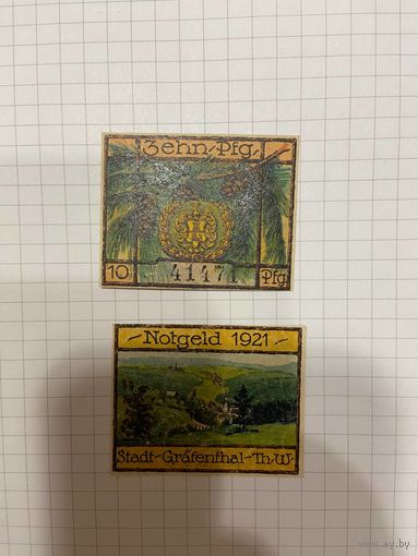 Нотгельд 10 пфеннигов. Германия. Веймарская республика Графенталь-0201-2