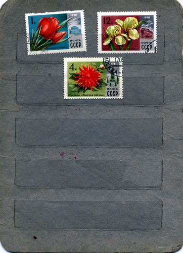 СССР, 1978, ЦВЕТЫ, 3м  по 0,10р шт    гашеная
