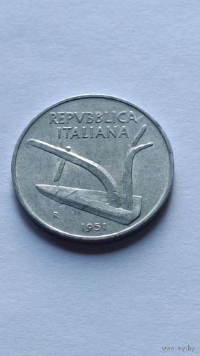 Италия. 10 лир 1951 года