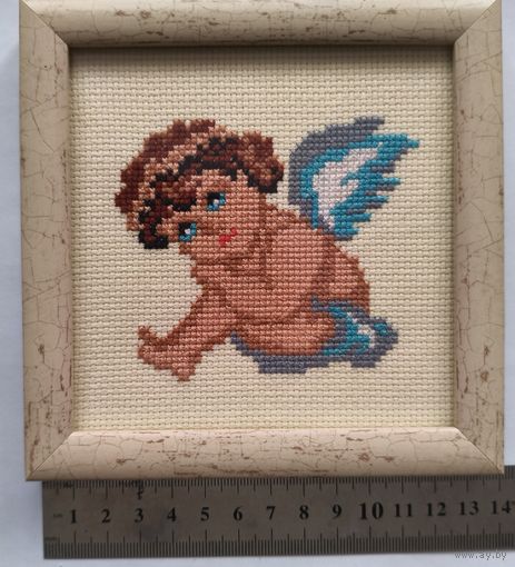 Ангел. Вышивка крестом. Ручная работа