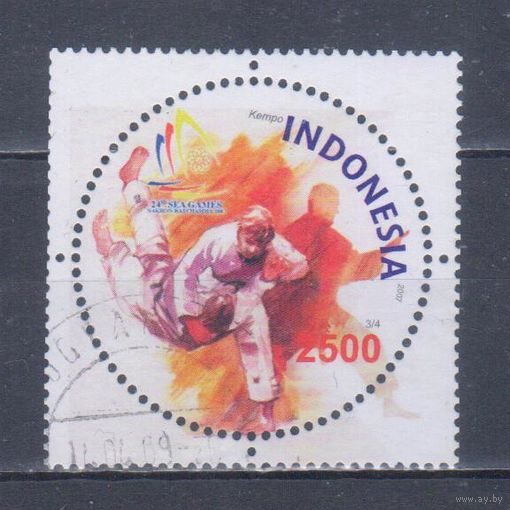 [222] Индонезия 2007. Спорт.Дзюдо. Гашеная марка.