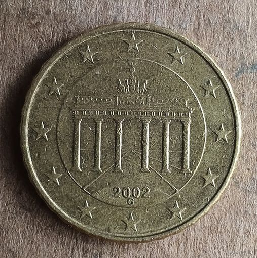 Германия 10 евроцентов 2002 г., Отметка мд: "G" - Карлсруэ, KM# 210
