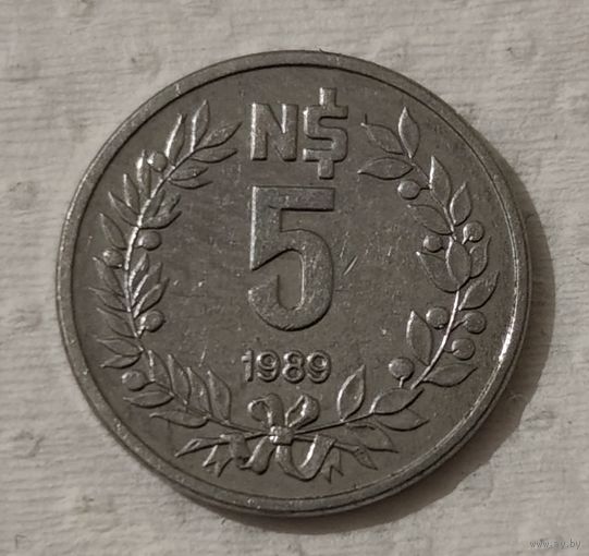 Уругвай 5 новых песо, 1989 (14-11-33)