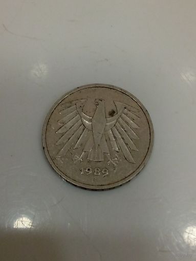 5 марок ФРГ 1989г.""F"
