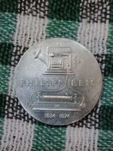 ГДР 5 марок 1974 Филип Рейс