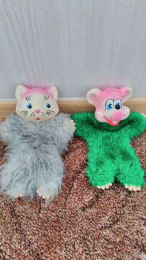 Игрушки СССР- мышка и котенок