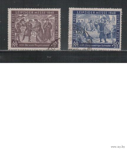 Германия-1948,(Мих.198-199) гаш.,  Лейпцигская ярмарка, Советская зона оккупации,(полная серия)