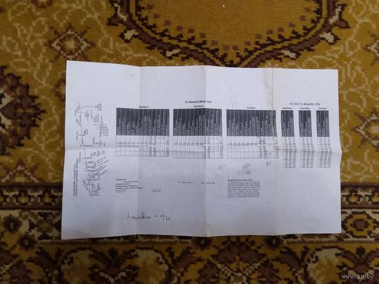 Винтаж расписание автобусов из Нью Йорка