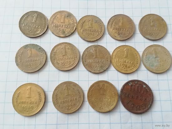 1 копеека СССР, погодовка