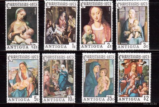 Антигуа-1975, (Мих.388-395) **, Рождество,Живопись,Дюрер, Эль Греко, (полная серия)