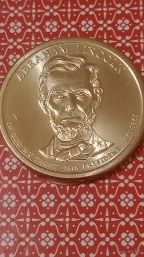 США 1 доллар 2010 D. 16 президент Абрахам Линкольн