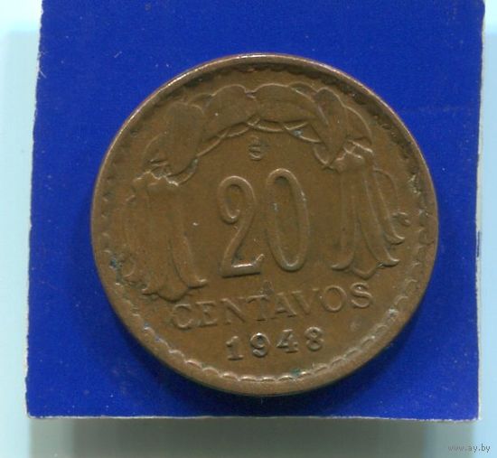 Чили 20 сентаво 1948
