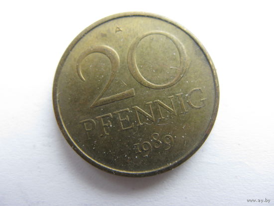 ГДР  20 пфеннигов  1989