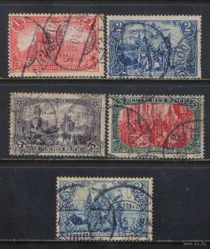 Германия Имп 1902 Вып Германия (II) Рейхпочтамт Объединение Северных и Южных германских государств Открытие мемориала Вильгельму I Празднование провозглашения Империи Стандарт БВЗ #78A-81A,82А