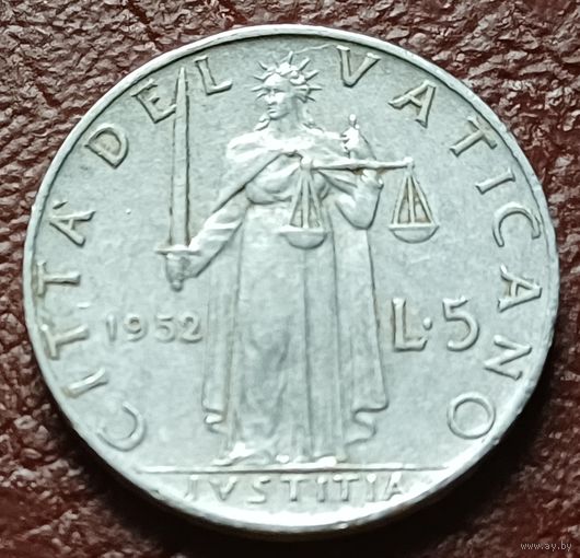 Ватикан 5 лир, 1952     ( 1-4-4 )
