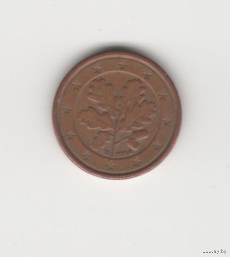 1 евроцент Германия 2004 D Лот 8243