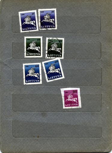 ЛИТВА, 1991 Сборн лот 7м по 15 коп шт