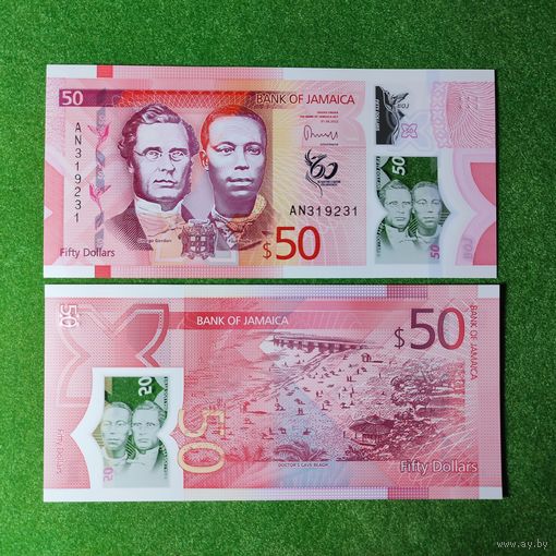 Ямайка 50 Долларов 2022 60 лет Независимости (пластик) UNC