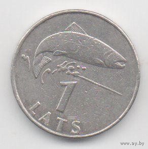 ЛАТВИЙСКАЯ РЕСПУБЛИКА. 1 ЛАТ 2008. ФАУНА. ЛОСОСЬ.