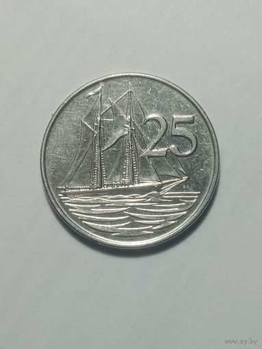 Каймановы острова 25 центов 1992 года .