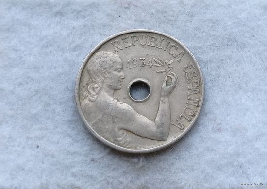 Werty71 Испания 25 сентимо 1934 песет