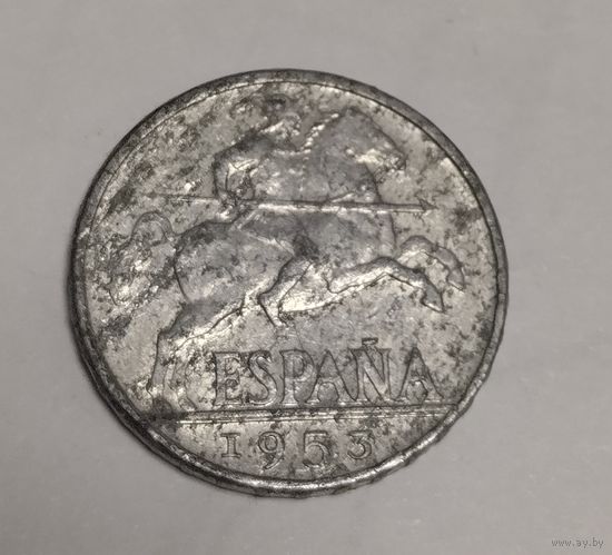 Испания 10 сентим 1953