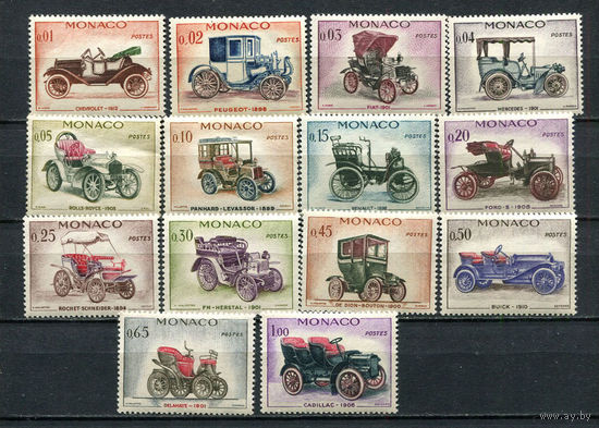 Монако - 1961 - Старинные Автомобили - [Mi. 673-686] - полная серия - 14 марок. MNH.  (Лот 45JR)-T3P41