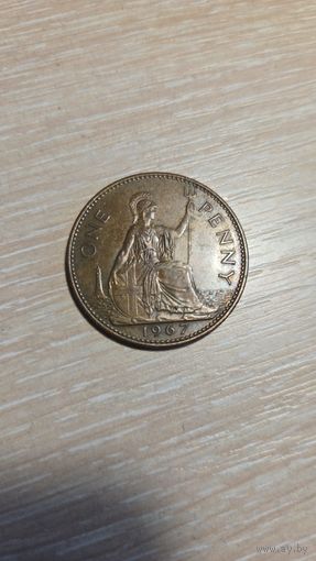 1 пенни 1967 Великобритания