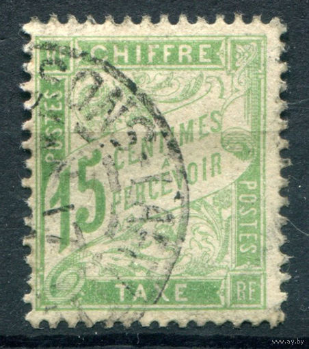 Франция - 1893/96г. - portomarken, доплатные марки, 15 с - 1 марка - гашёная [Mi 30]. #2-Fr-25-A-2