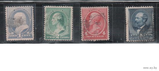 США-1887-1888, (Скотт.212-216), гаш. , Стандарт, Президенты ,(полная серия)