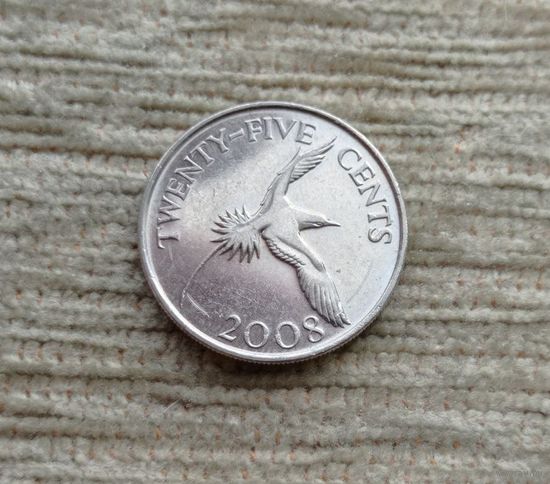 Werty71 Бермуды Бермудские острова 25 центов 2008 Белохвостый желтоклювый фаэтон Птица