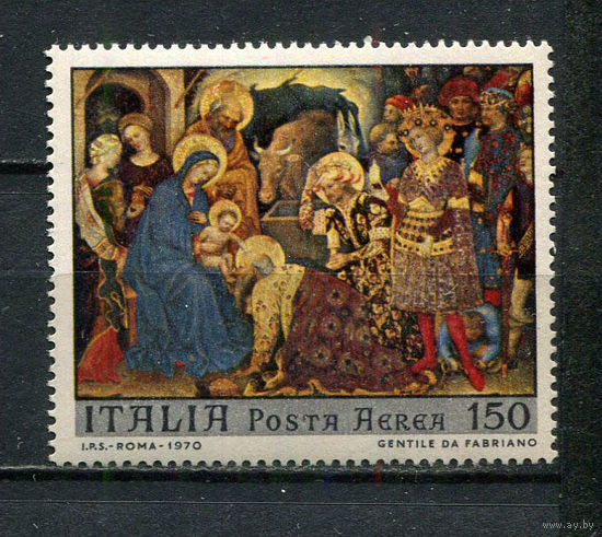 Италия - 1970 - Рождество. Искусством 150L. Авиамарка - [Mi.1329] - 1 марка. MNH.  (Лот 60Gy)-T4P31