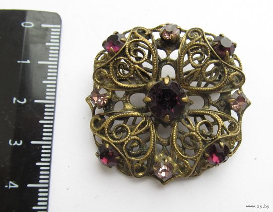 Все лоты с рубля.Брошь старая Чехия.