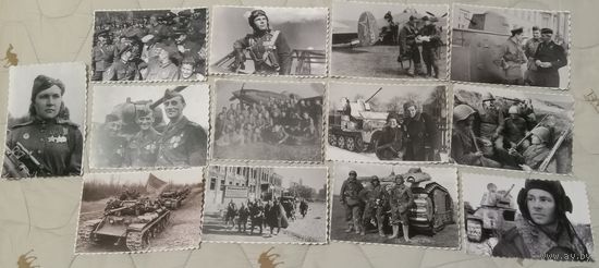 Менее С РУБЛЯ/шт., 13 шт. Солдаты Советской Армии и союзники на годы ВОВ. Для оформления стенда, экспозиции с находками