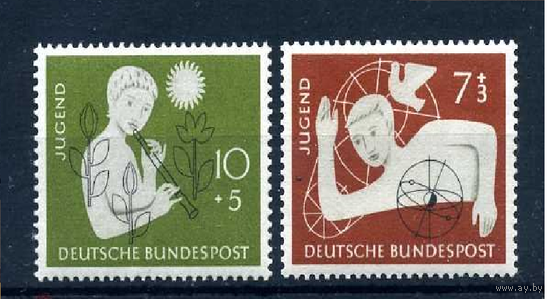 1956 Германия 232-233(Mi) Фонд молодежных общежитий. MNH ** \\7