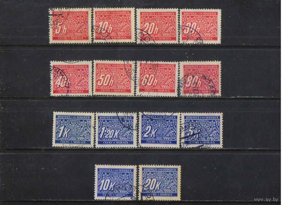 Германия Богемия и Моравия Доплатные 1939 Номинал Стандарт Полная #1-14