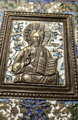 Икона латунь эмаль гасподь вседержитель распродажа коллекции