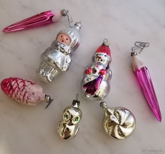 Игрушки елочные СССР лотом. См описание