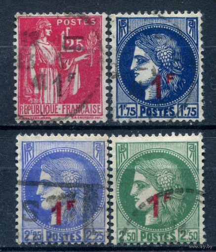 Франция - 1940/41г. - аллегория, надпечатки, 4 марки - 4 марки - гашёные [Mi 485, 488-490]. #2-Fr-59-KS-2