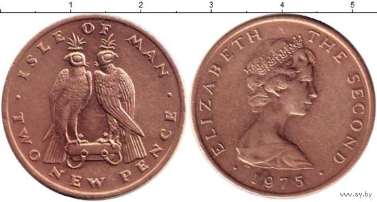 Остров Мэн 2 пенса 1975 UNC