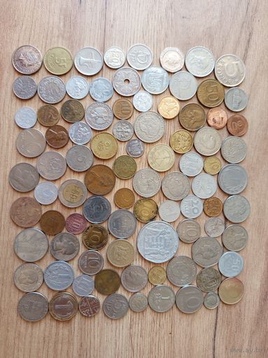 Монеты разных стран, 89 шт, без МЦ, с 1рубля