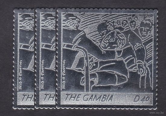 2005 Гамбия серебро 5554 x3 Смерть Папы Иоанна Павла II 18,00 евро