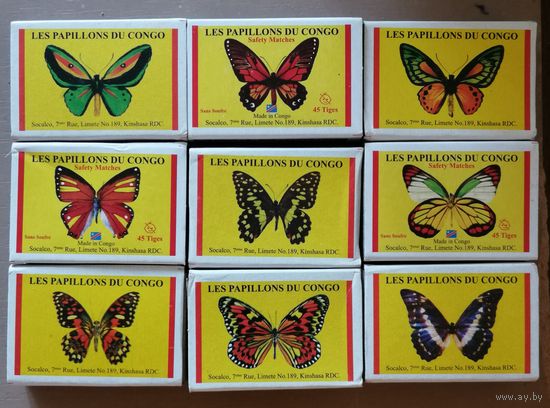 Спички, спичечные коробки 5 х 3.5 х 1.5 см, серия "БАБОЧКИ", спички